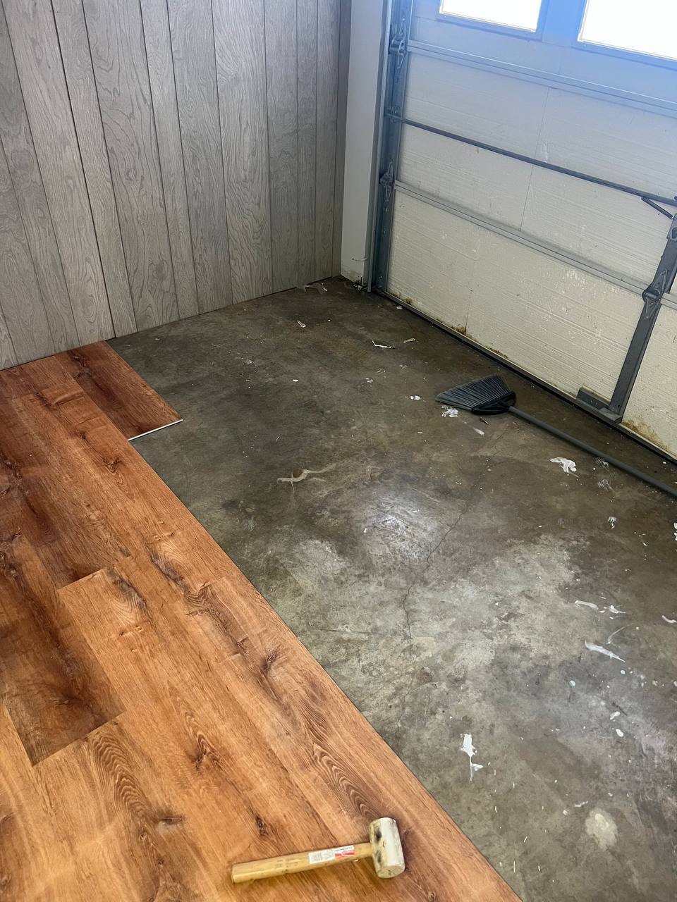 LVP flooring installation in progress